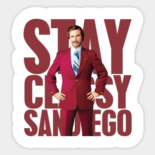 Anchorman Stay Classy San Diego Large Type Sticker